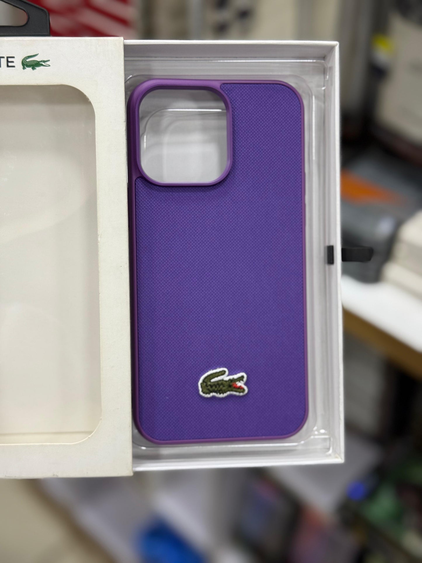 CG mobile Lacoste series case purple for iPhone 14/15 pro max
