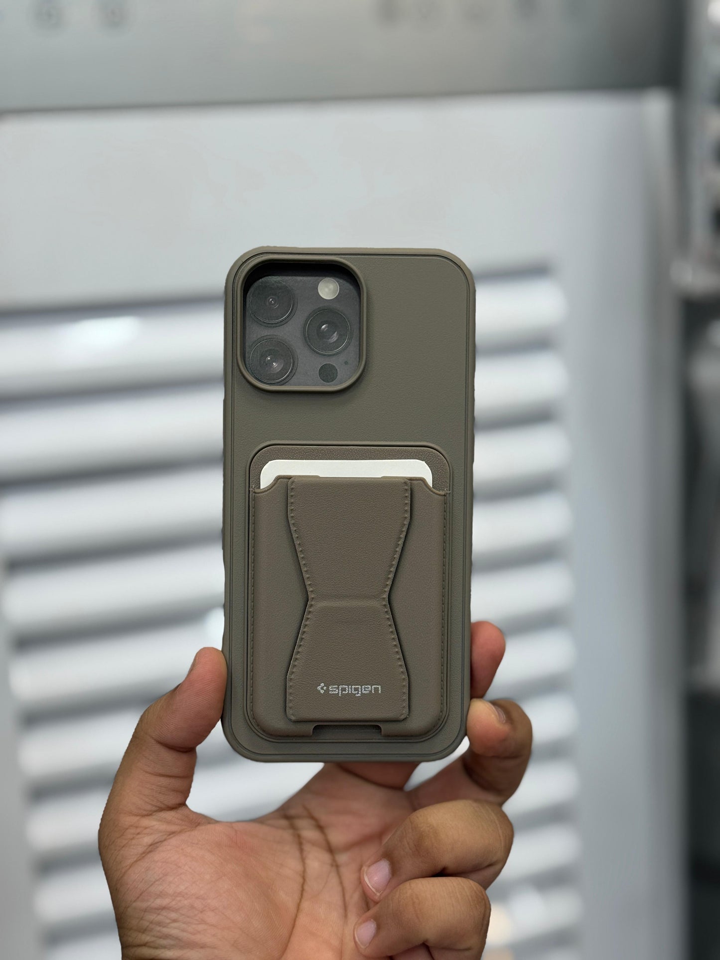 Spigen Holder wallet Case Leather for iPhone and Samsung models