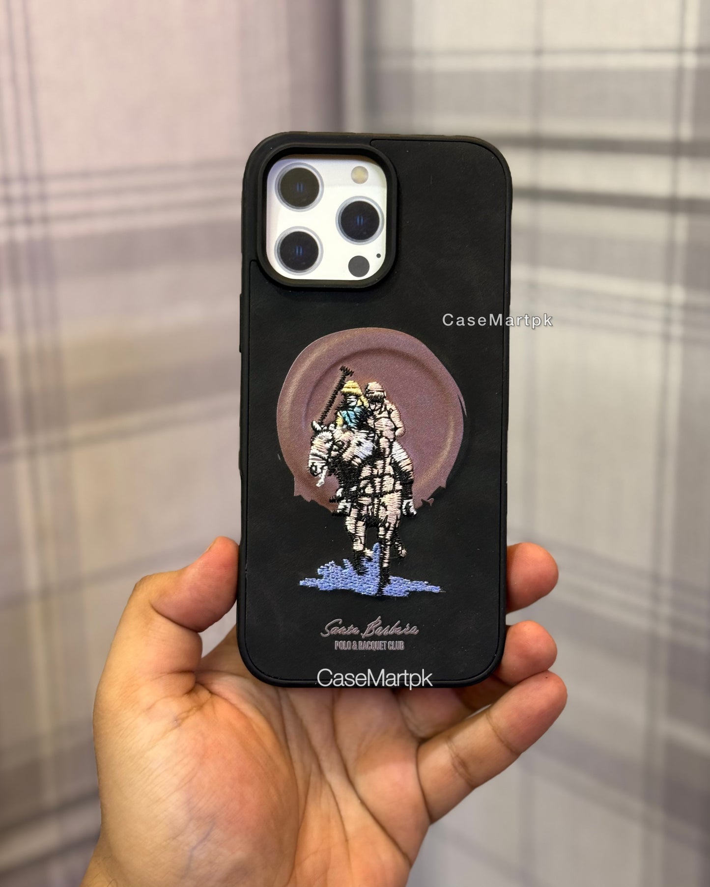 Polo Embroidered Magsafe Leather Case Black