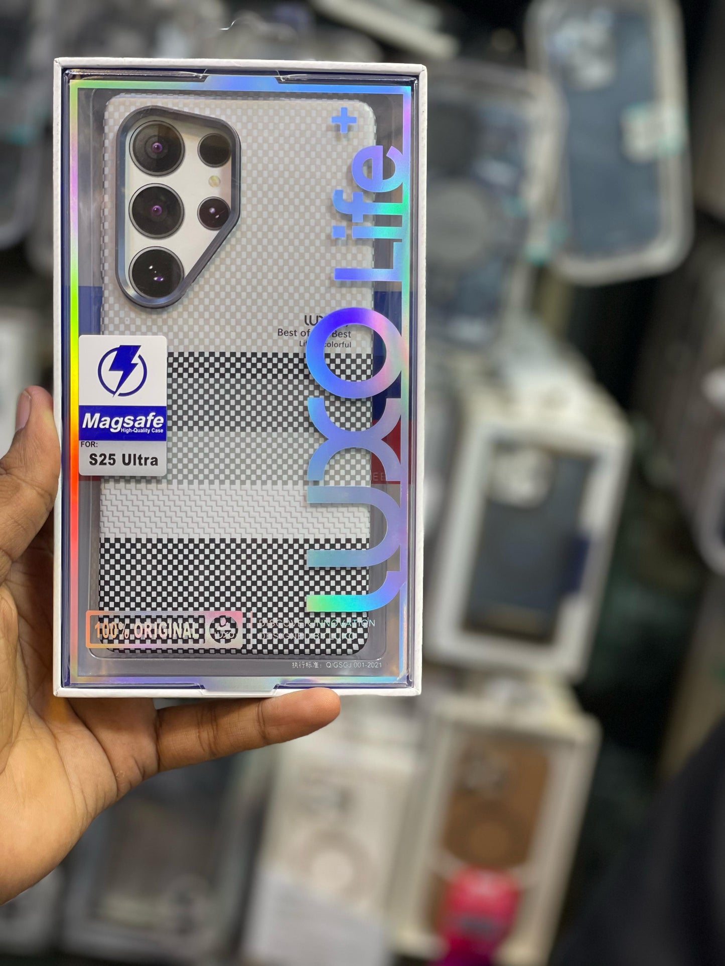 Natural Grey Sunset Carbon Fibre Luxo MagSafe