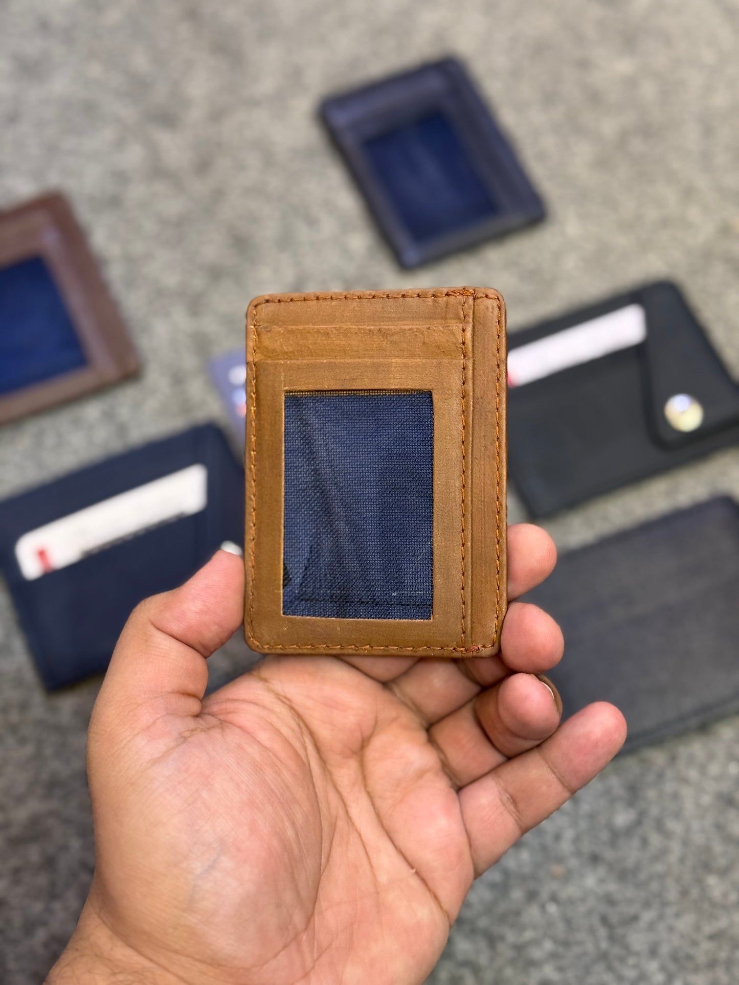 Mini Card Holder Wallet Brown