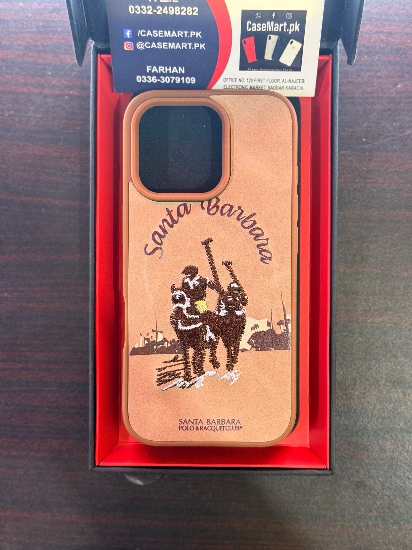 Polo Embroidered Magsafe Leather Case Brown SBPRC