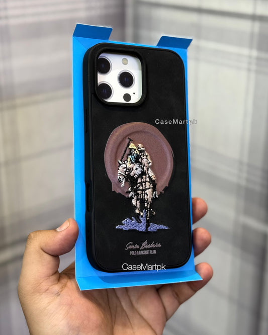 Polo Embroidered Magsafe Leather Case Black