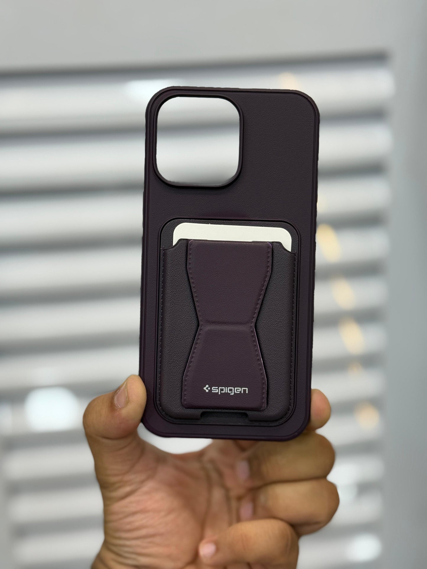 Spigen Holder wallet Case Leather for iPhone and Samsung models