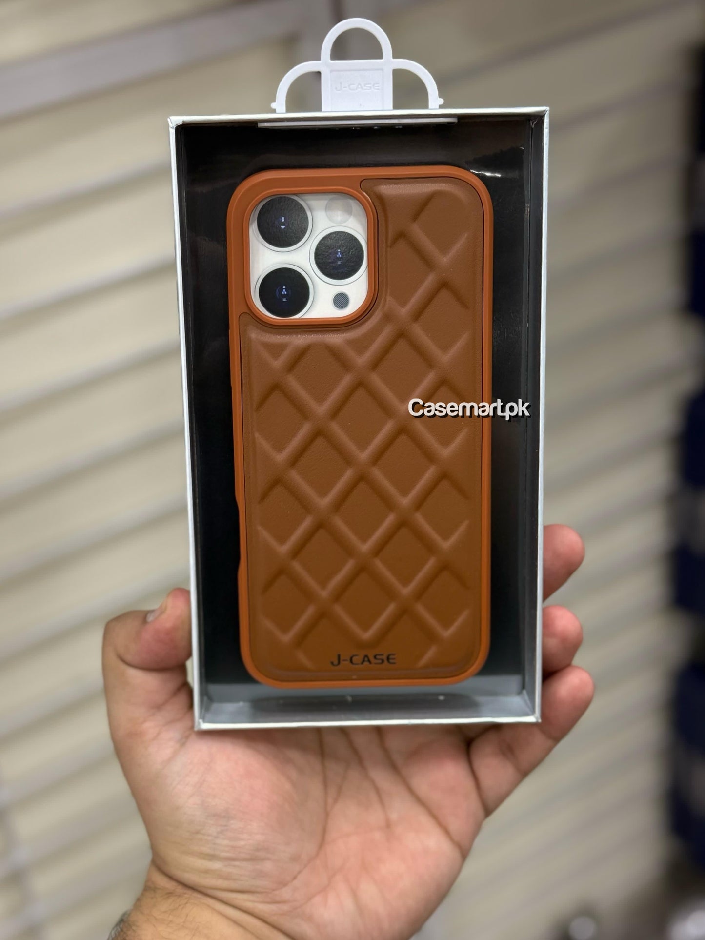 J case leather in genuine leather brown colour iphone 16 pro max