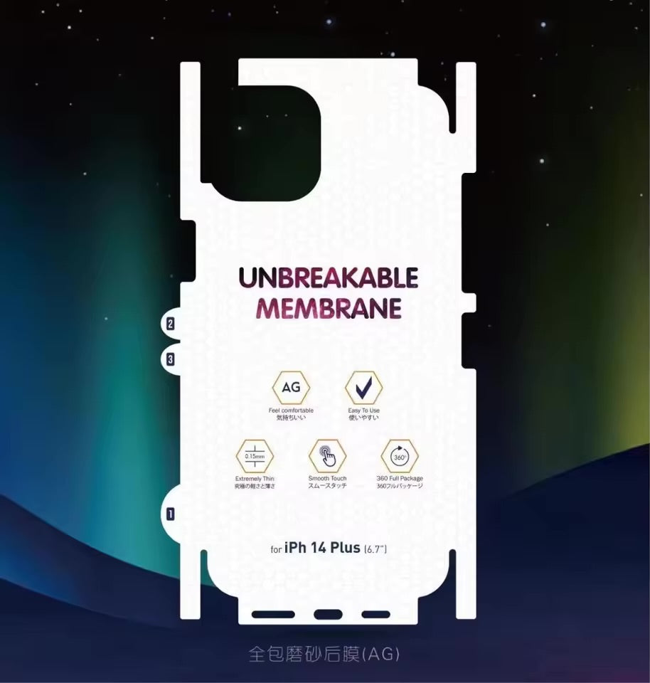 Back 360 Matte Unbreakable Membrane Apple Logo Cut