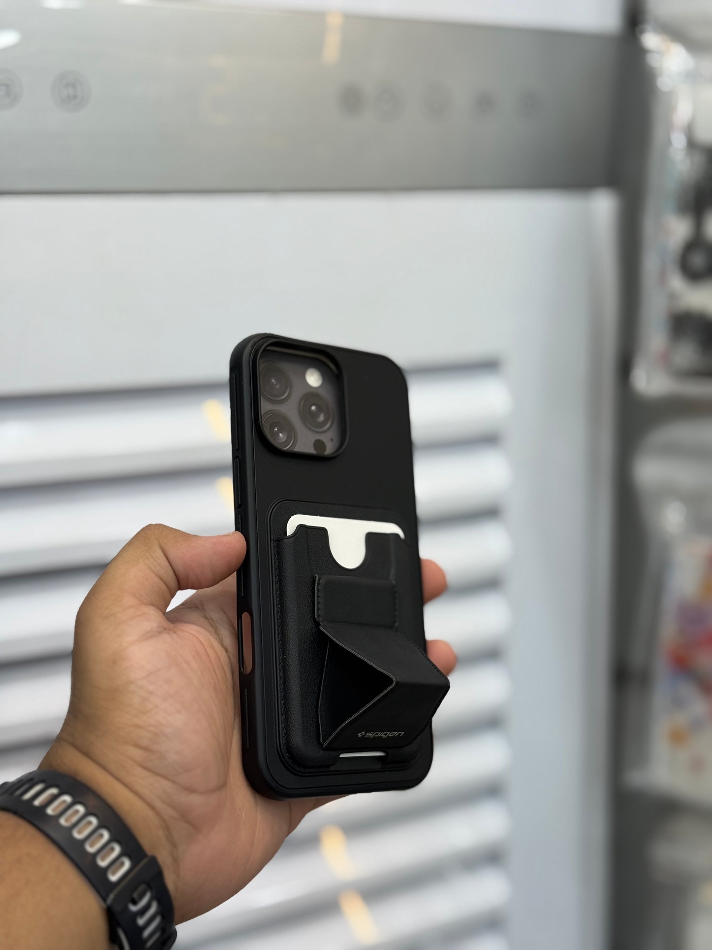 Spigen Holder wallet Case Leather for iPhone and Samsung models