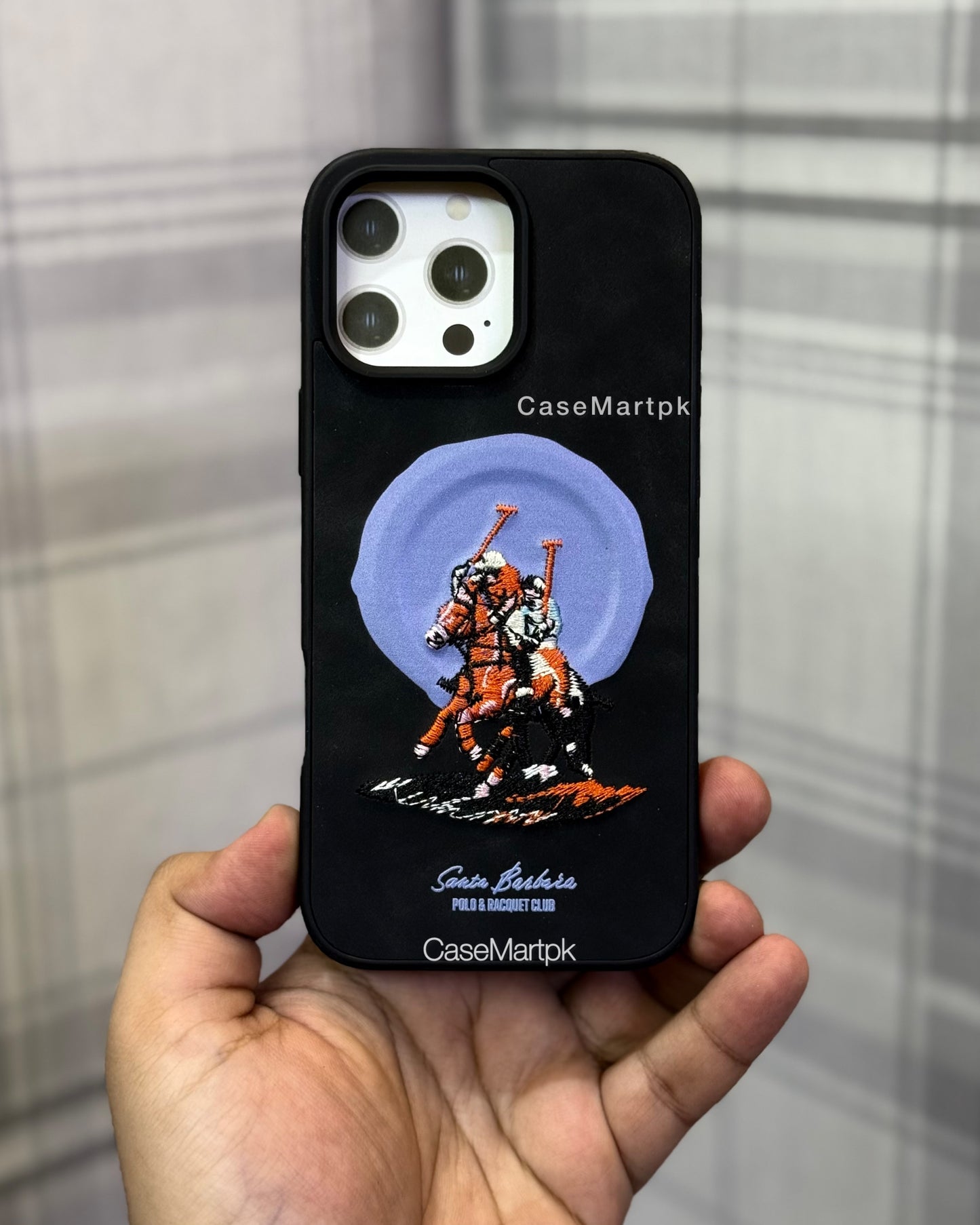 Polo Embroidered Magsafe Leather Case Black