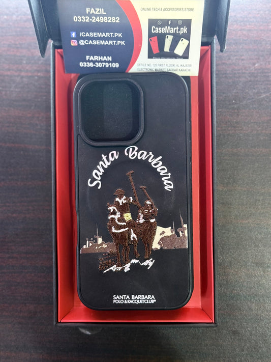 Polo Embroidered Magsafe Leather Case Black SBPRC