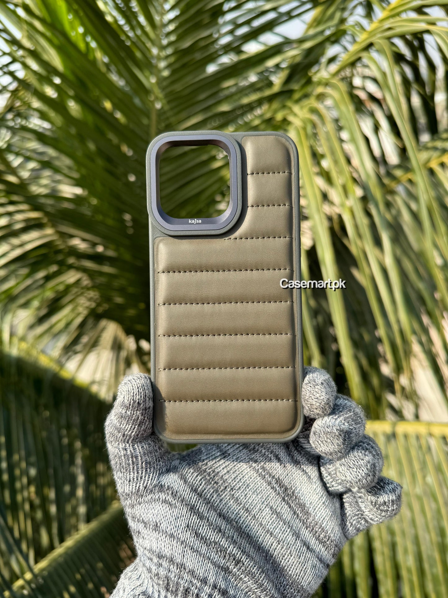 Original kajsa puffer leather case iphone 15 pro max