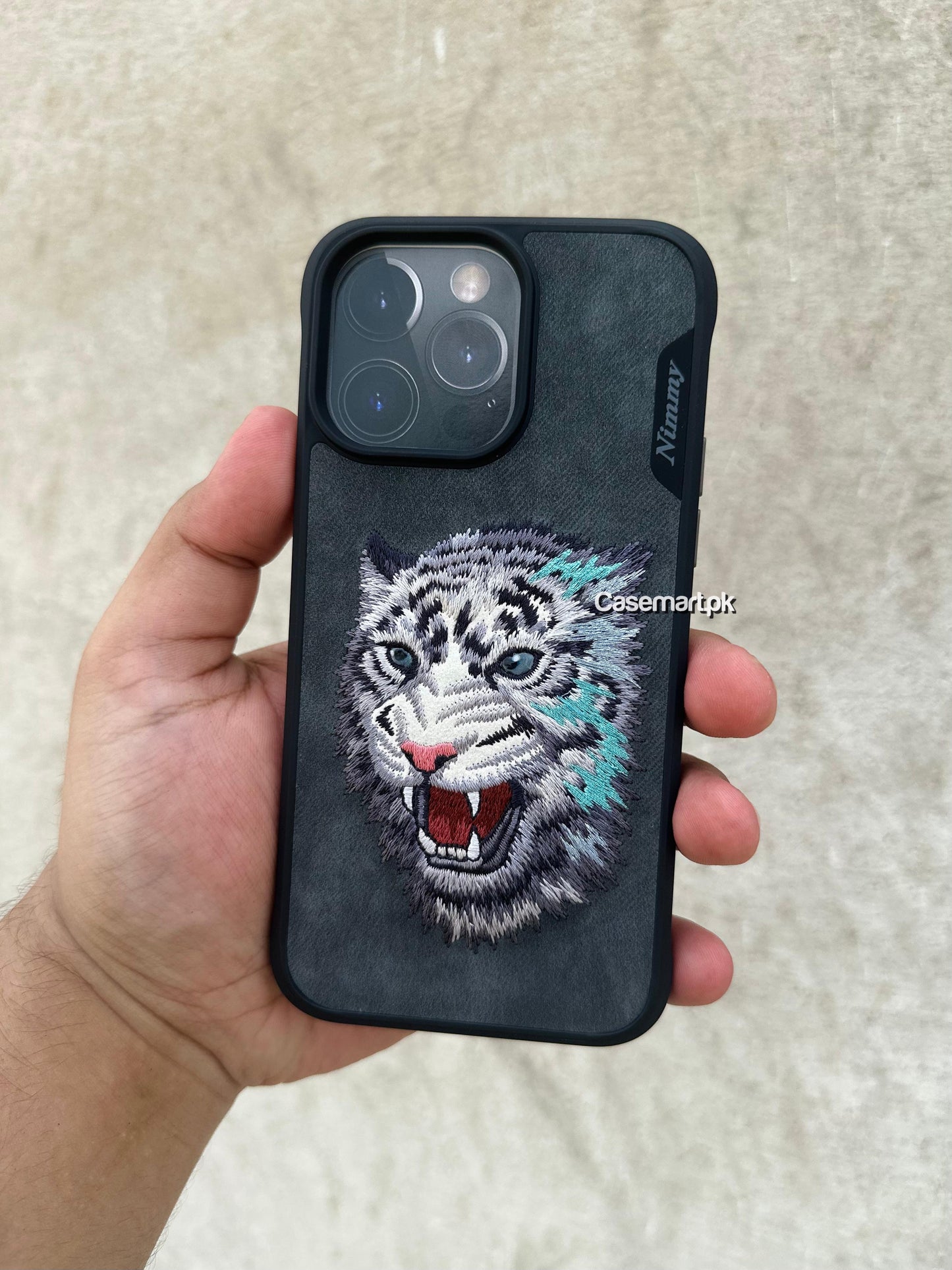 Original nimmy raptor case genuine leather 3d embroidery 15 pro max