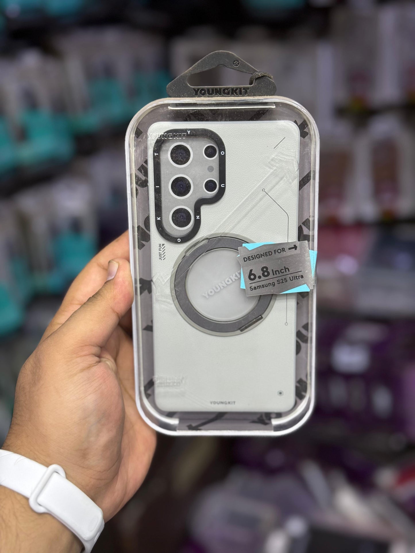 Original Young kit leather series case white s25 ultra