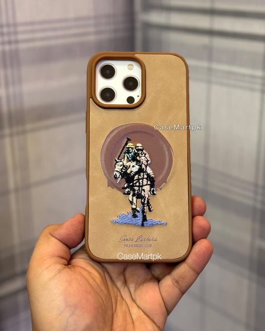 Polo Embroidered Magsafe Leather Case Desert