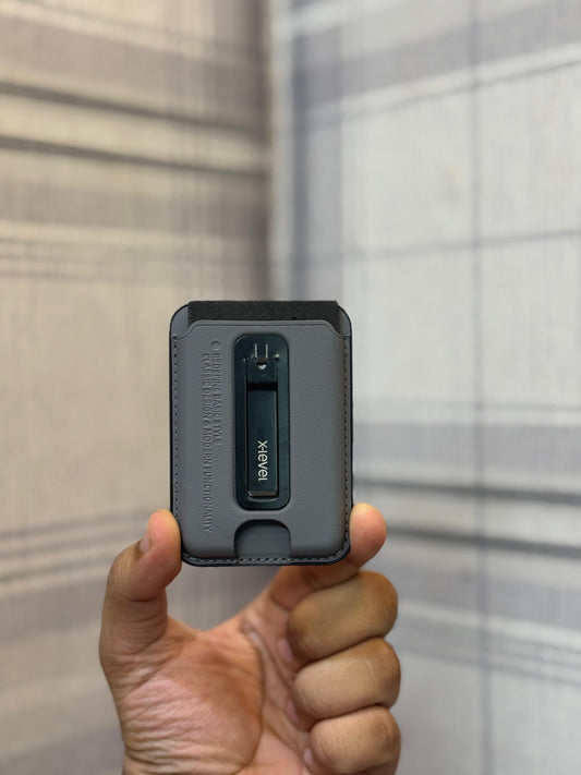 Original X level MagSafe wallet card holder with metal stand natural titanium