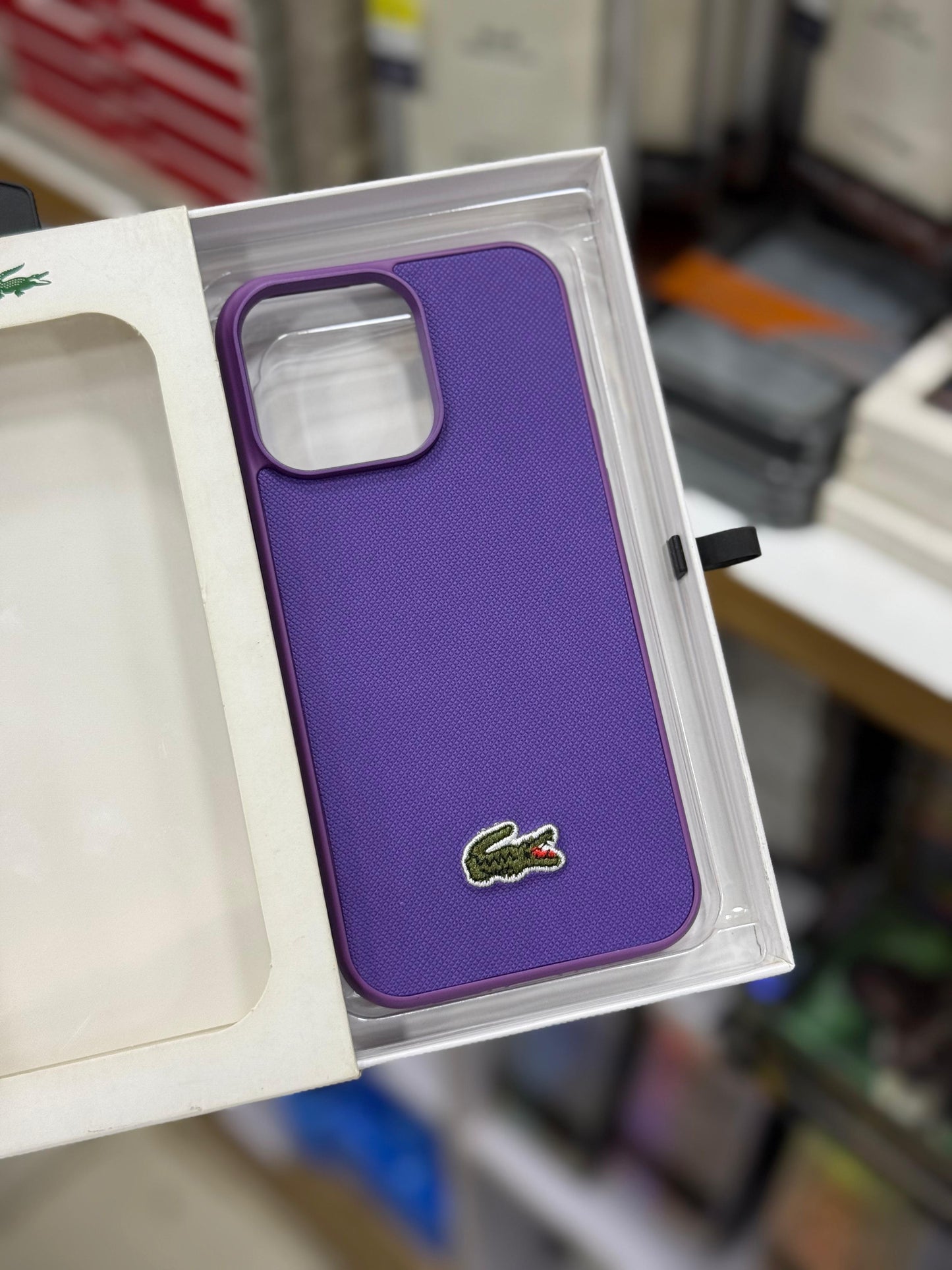 CG mobile Lacoste series case purple for iPhone 14/15 pro max
