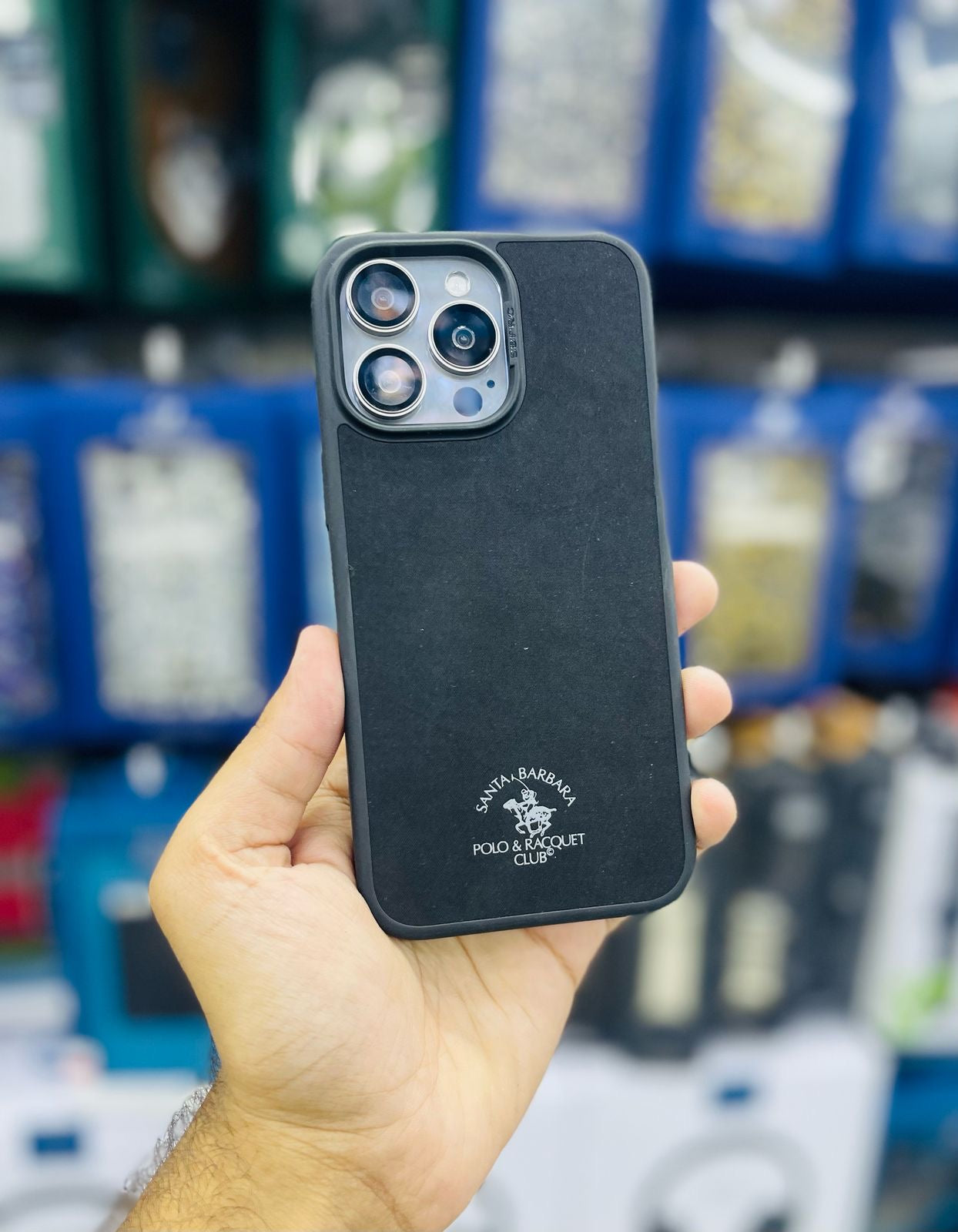 Original polo myron FineWoven leather case black iPhone 15 pro max