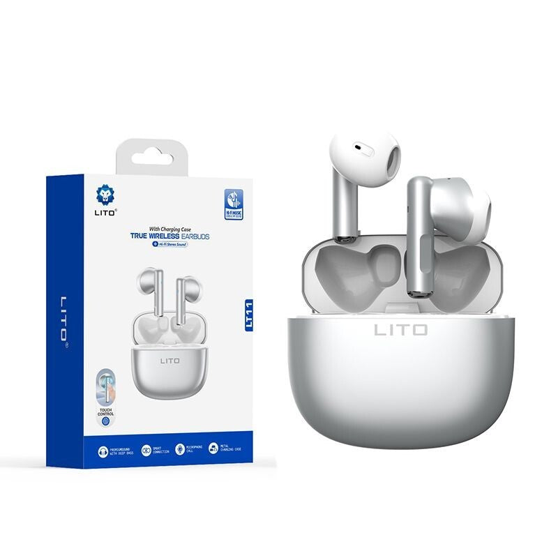 LITO Wireless Stereo Earbuds (Titanium Finish) Half in-ear Design