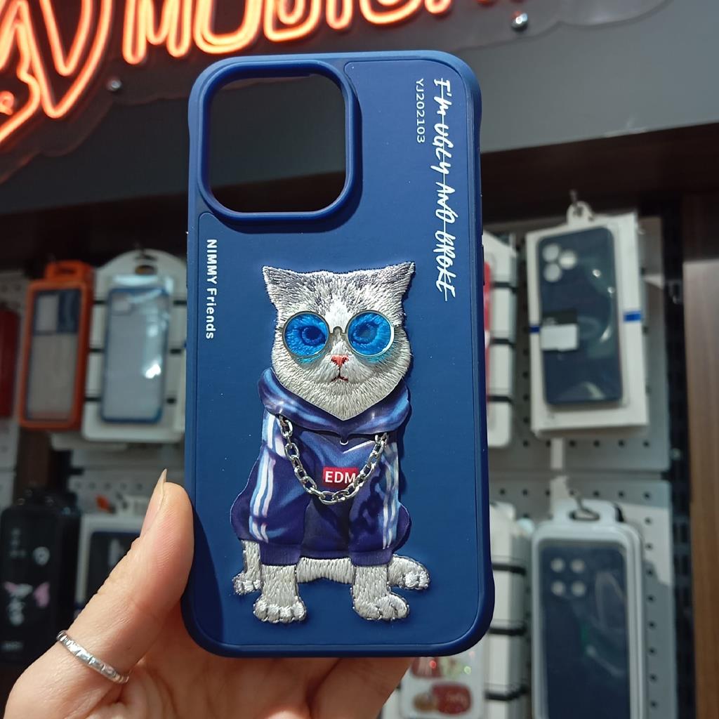 NIMMY 3D Embroidered Cool Cat Series Case