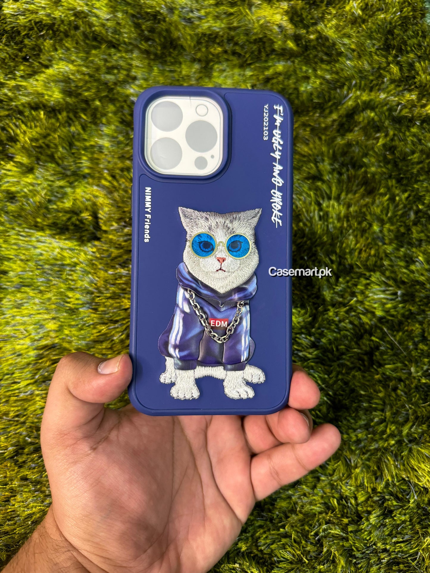 Original nimmy case in genuine leather real metal chain iphone 15 pro max