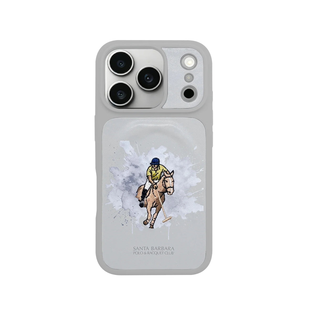 Santa Barbara Polo Icarus Series Premium Embroidered Leather Case for iPhone 18 / 17 Pro Max – Luxury Slim Protective Cover with MagSafe