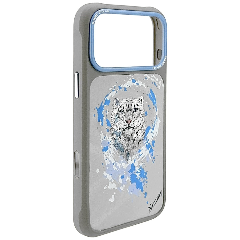 Original NIMMY Snow Leopard MagSafe 3D Embroidered Case for 17 Pro Max