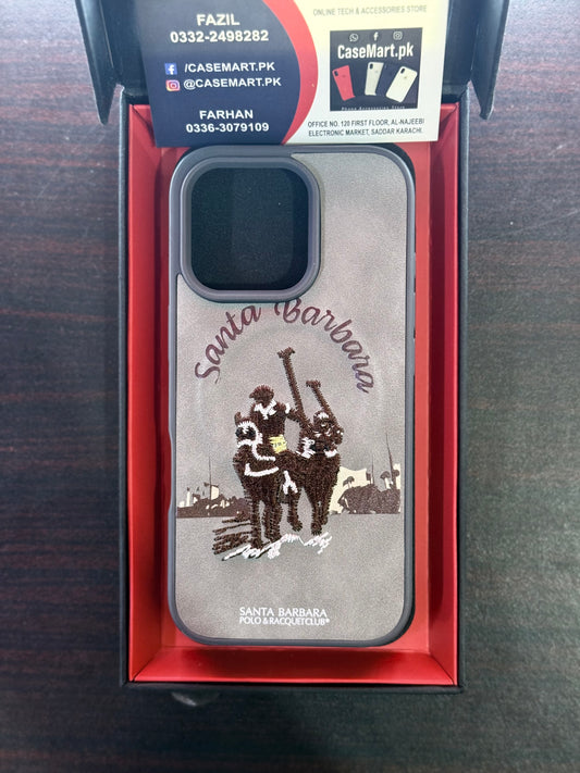 Polo Embroidered Magsafe Leather Case Grey SBPRC