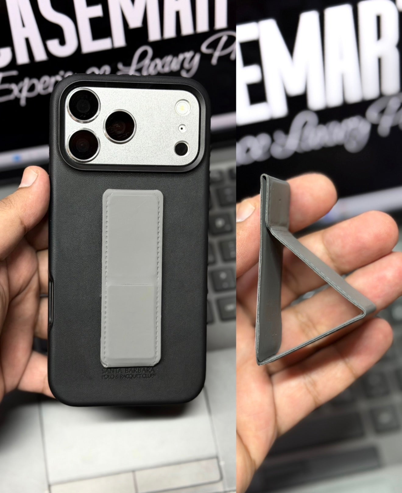 Magnetic Foldable Leather Phone Grip + Stand - Universal Mobile Kickstand Holder