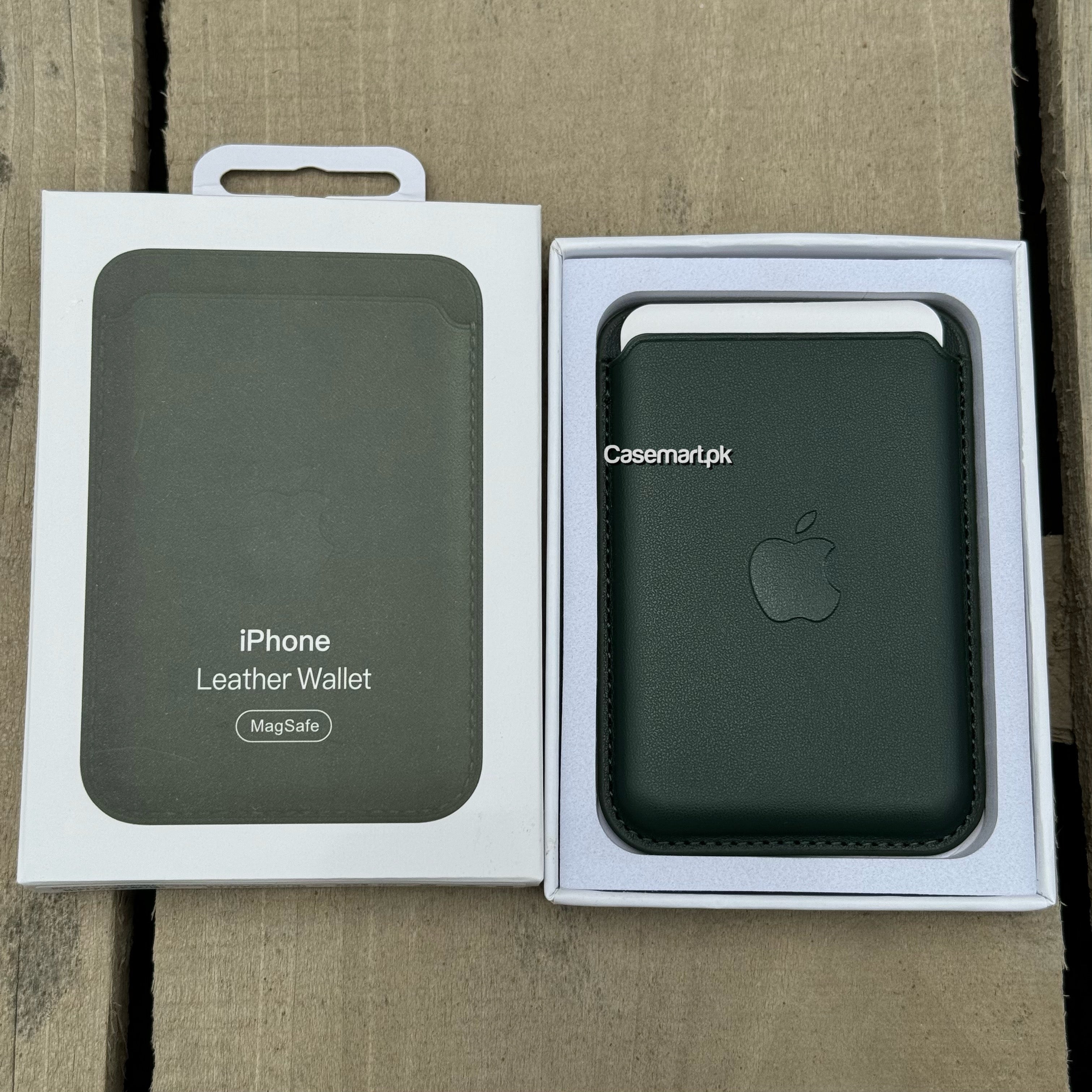 apple magsafe wallet with pop up notification apple 1:1 green in genuine leather
