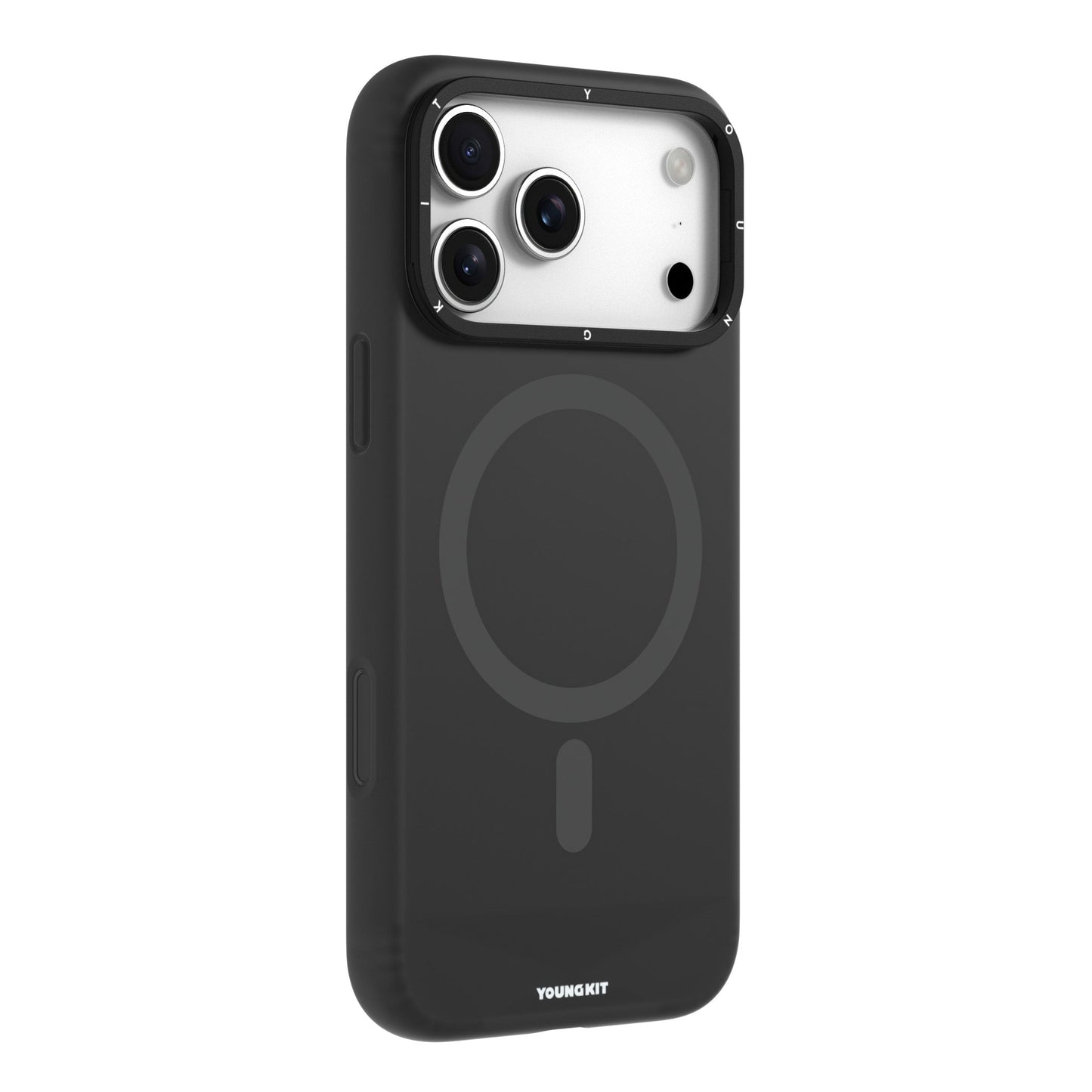 iPhone 17 Pro Max Case | YOUNGKIT Liquid Silicon Camera Stand Series (BLACK)