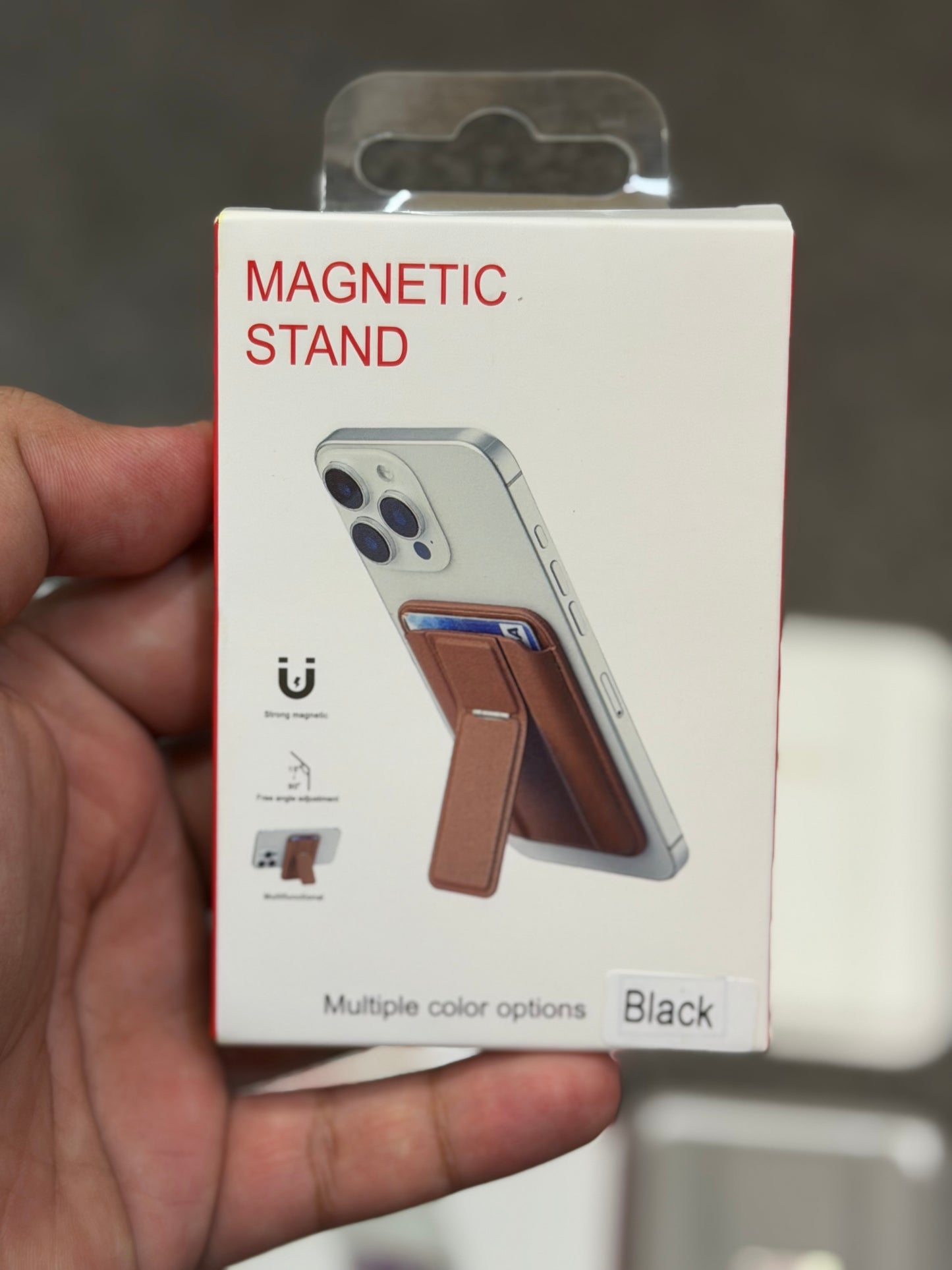 MagSafe Leather Wallet with Kickstand