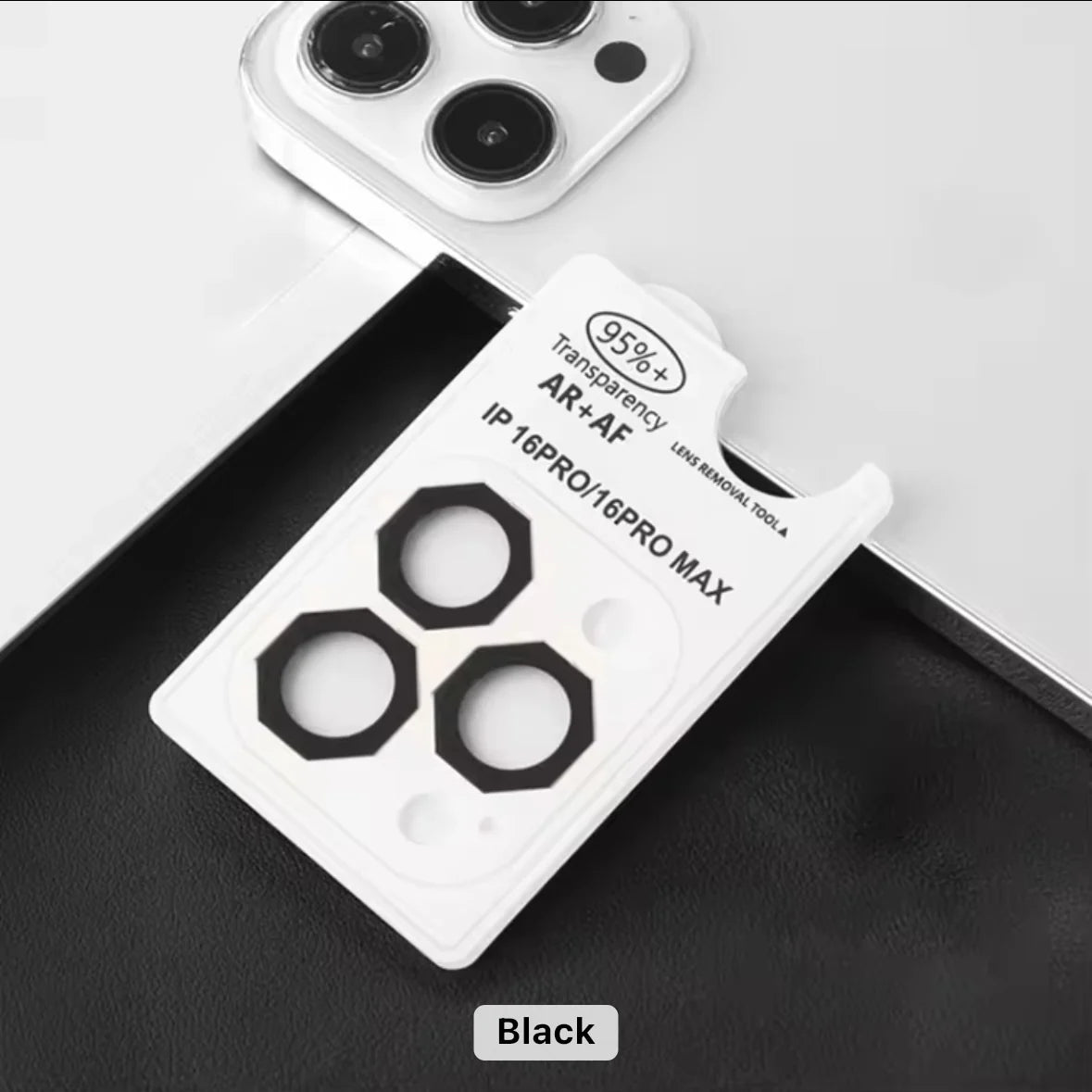 Metallic Octagonal Lens Rings for iPhone