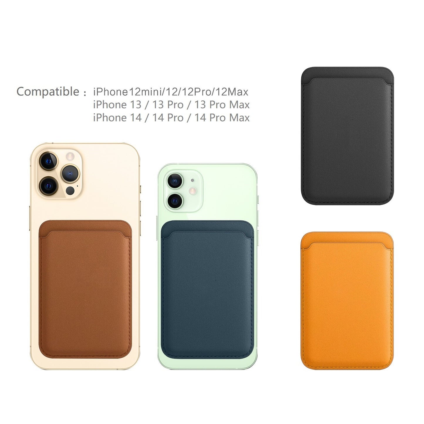 Premium Leather MagSafe Wallet - Magnetic Card Holder for Phone