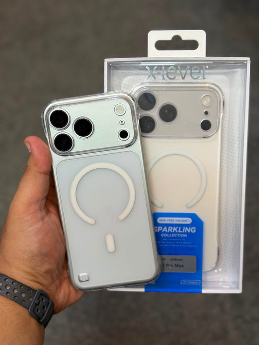 X Level Sparkling Frameless Clear Magsafe Case 17 Series