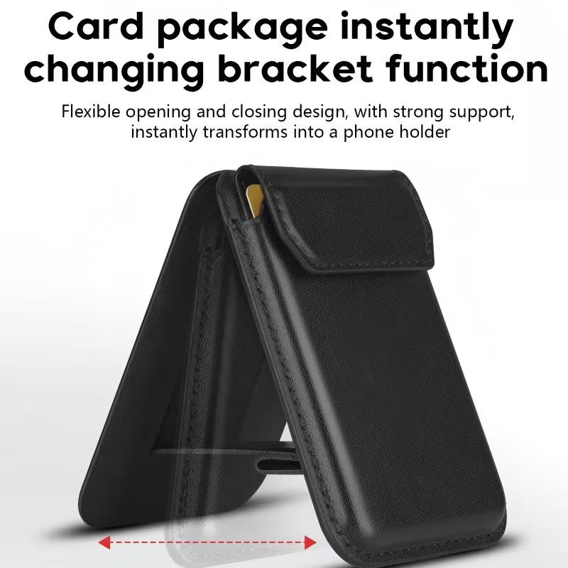 Snap on Phone Stand + Wallet - MagSafe Compatible Leather