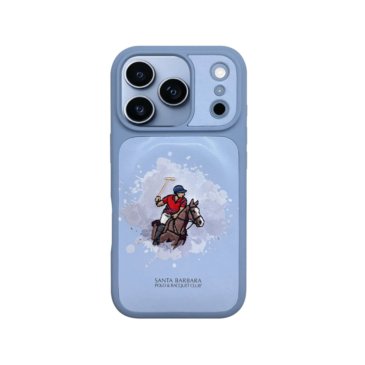 Santa Barbara Polo Icarus Series Premium Embroidered Leather Case for iPhone 18 / 17 Pro Max – Luxury Slim Protective Cover with MagSafe