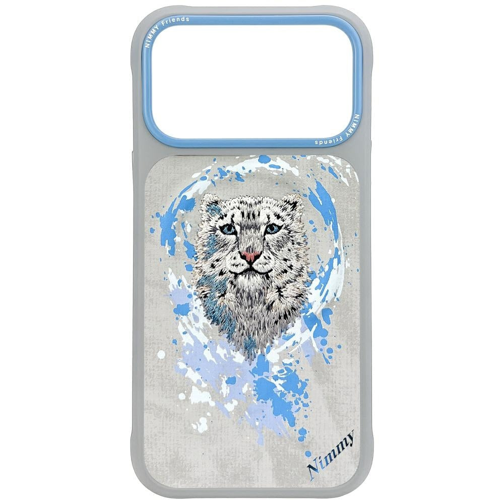 Original NIMMY Snow Leopard MagSafe 3D Embroidered Case for 17 Pro Max