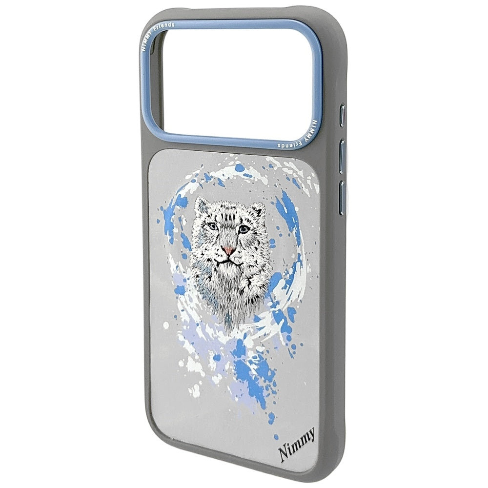 Original NIMMY Snow Leopard MagSafe 3D Embroidered Case for 17 Pro Max