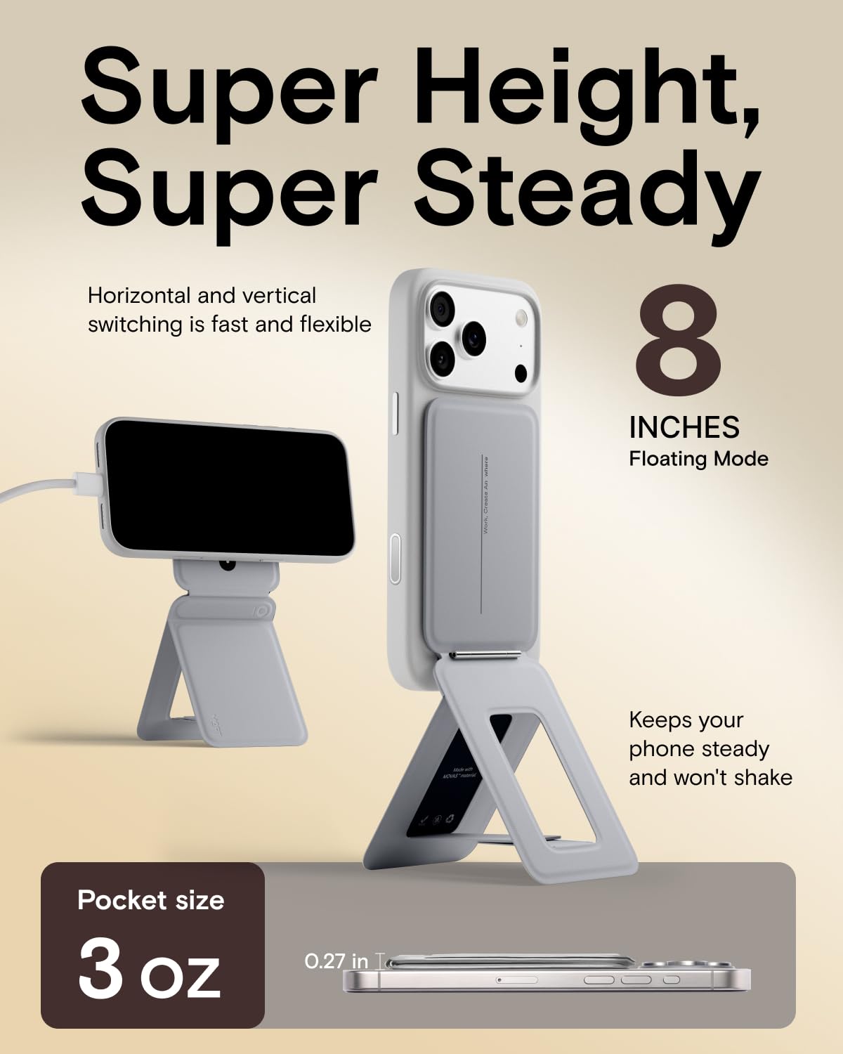 MagSafe Wallet + Tripod - Slim Magnetic Phone Card Holder with Stand