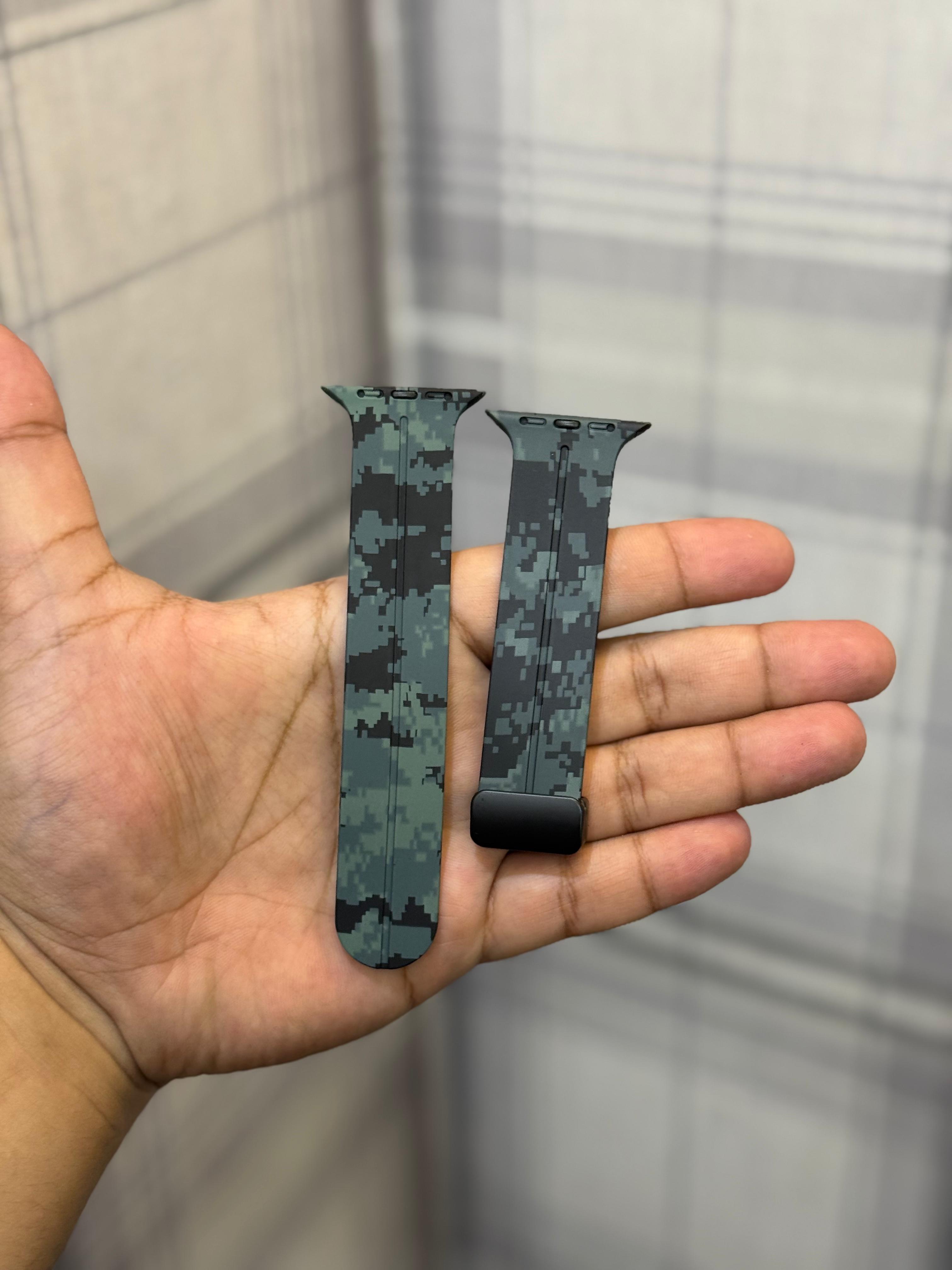 Camouflage Apple Watch strap Universal Size with metal buckle silicone
