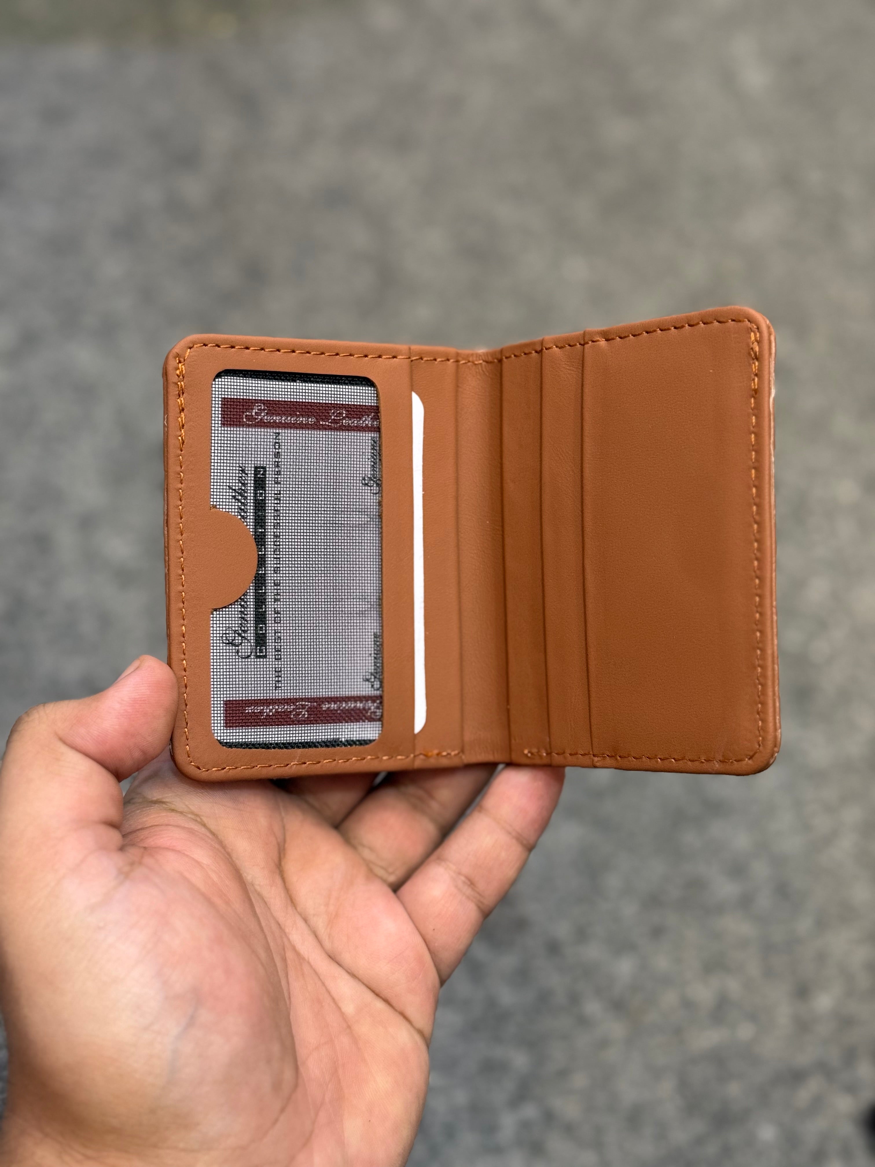 Genuine Leather Flip Wallet Brown