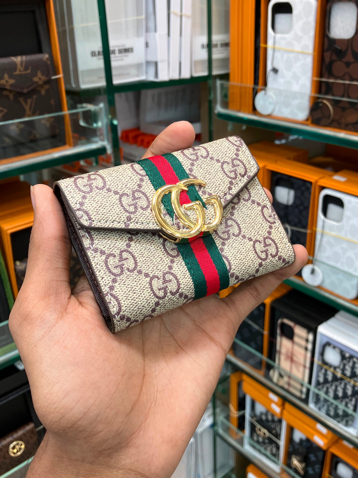Luxury Branded Leather Slim Wallet - Premium Business Card Holder with Magnetic Closure