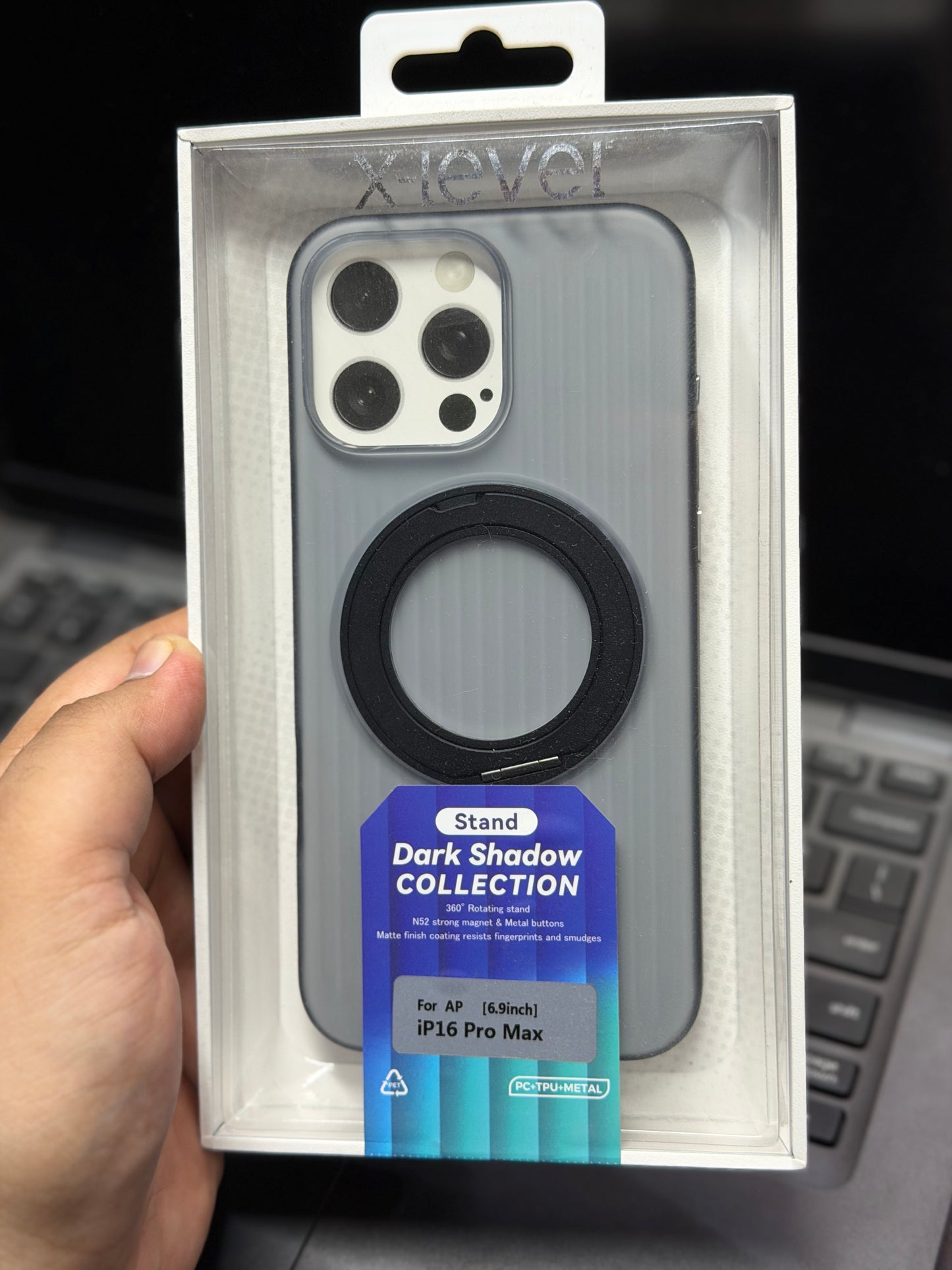 X-Level Dark Shadow Case With 360 Rotation Stand 16 pro max