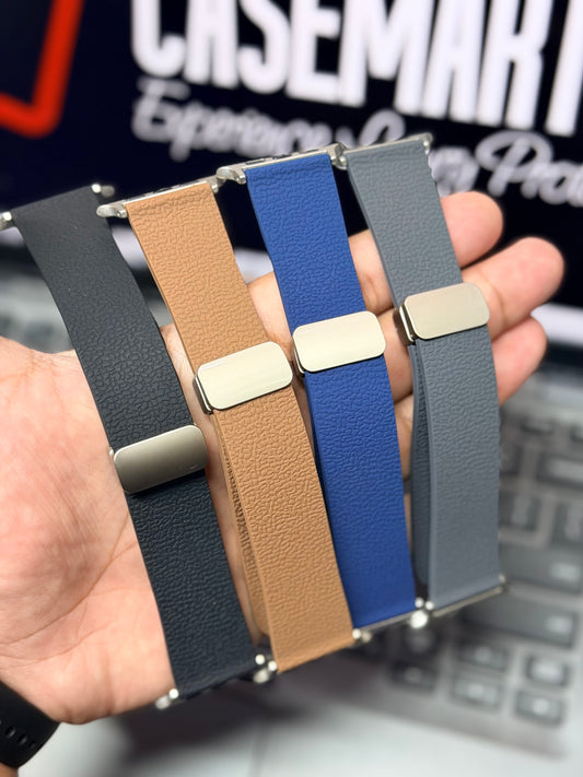 Textured Leather Magnet Buckle Strap for Apple Watch - 42mm to 49mm
