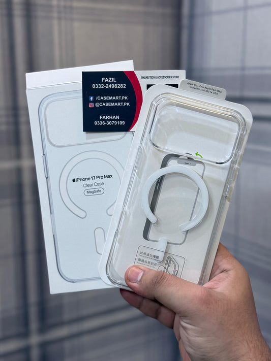 Apple Official MagSafe Clear Non-Yellowing case with pop up notification for iPhone 17 series