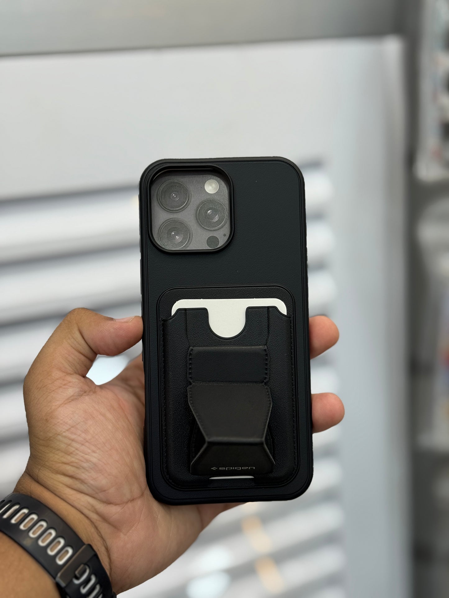 Spigen Holder wallet Case Leather for iPhone and Samsung models