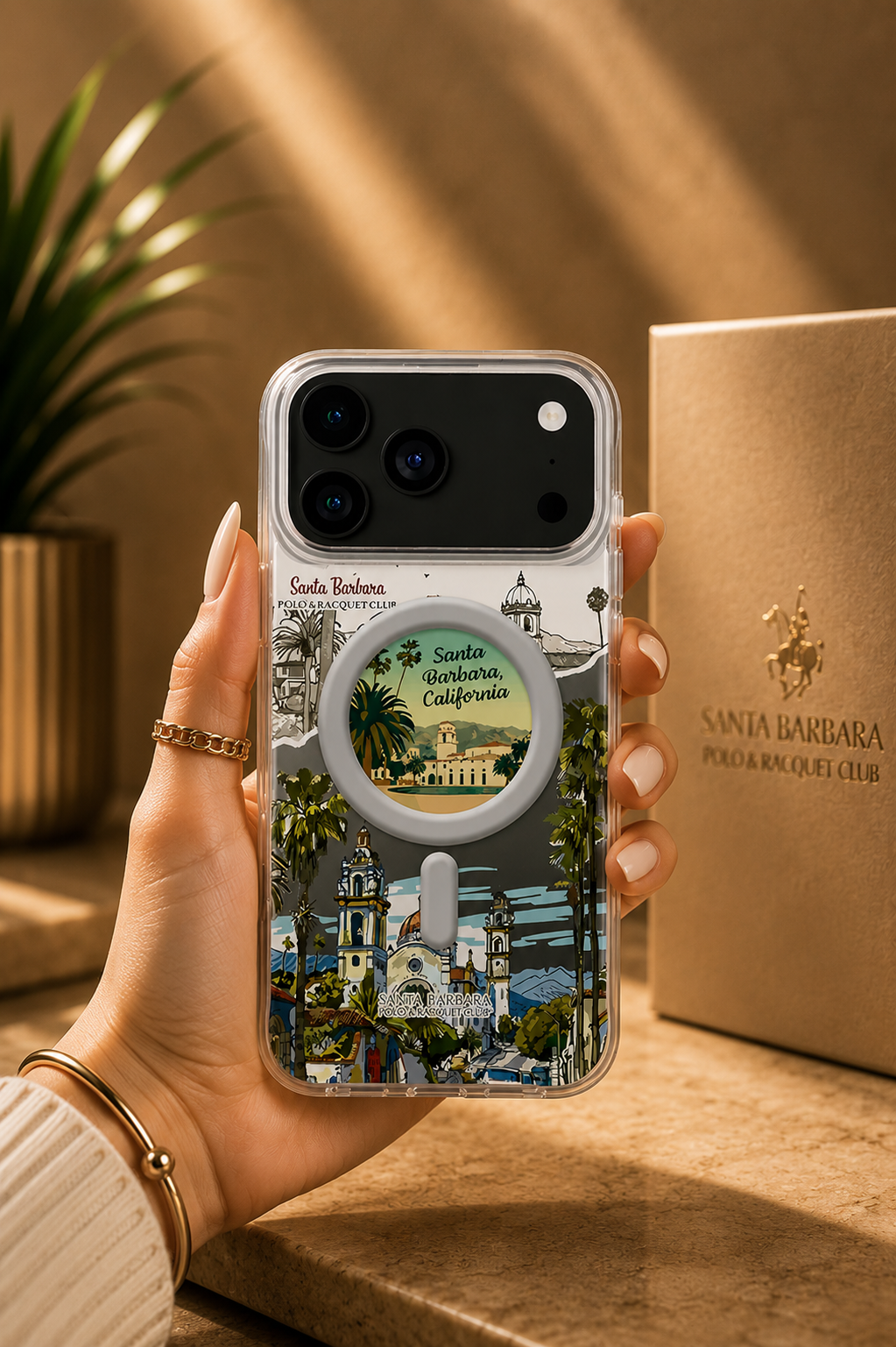Original Polo Santa Barbara Prism Series MagSafe Case for iPhone 18 / 17 Pro Max - Luxury Design Shockproof Cover