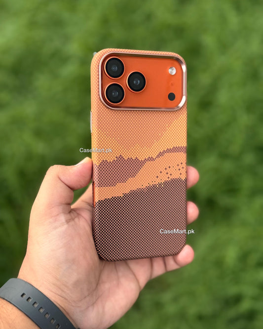Real Carbon fibre cosmic orange case luxo like pitaka for Apple iPhone 17 pro max