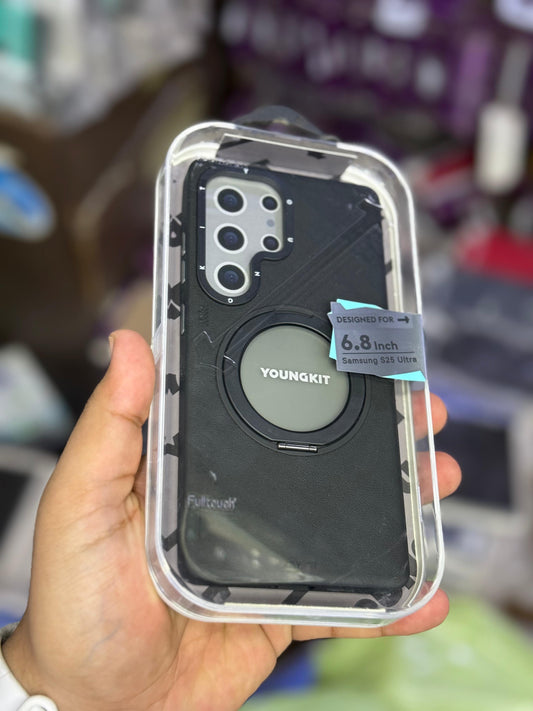 Original Young kit leather series case black s25 ultra
