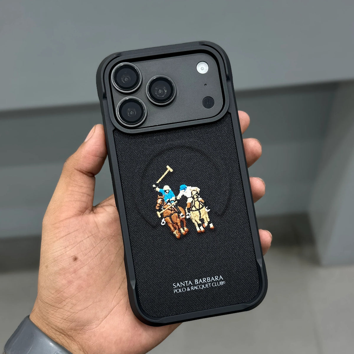 Original Polo Santa Barbara Equus Series with MagSafe - Premium Embroidered Woven Leather Case iPhone 17 / 18 Pro Max