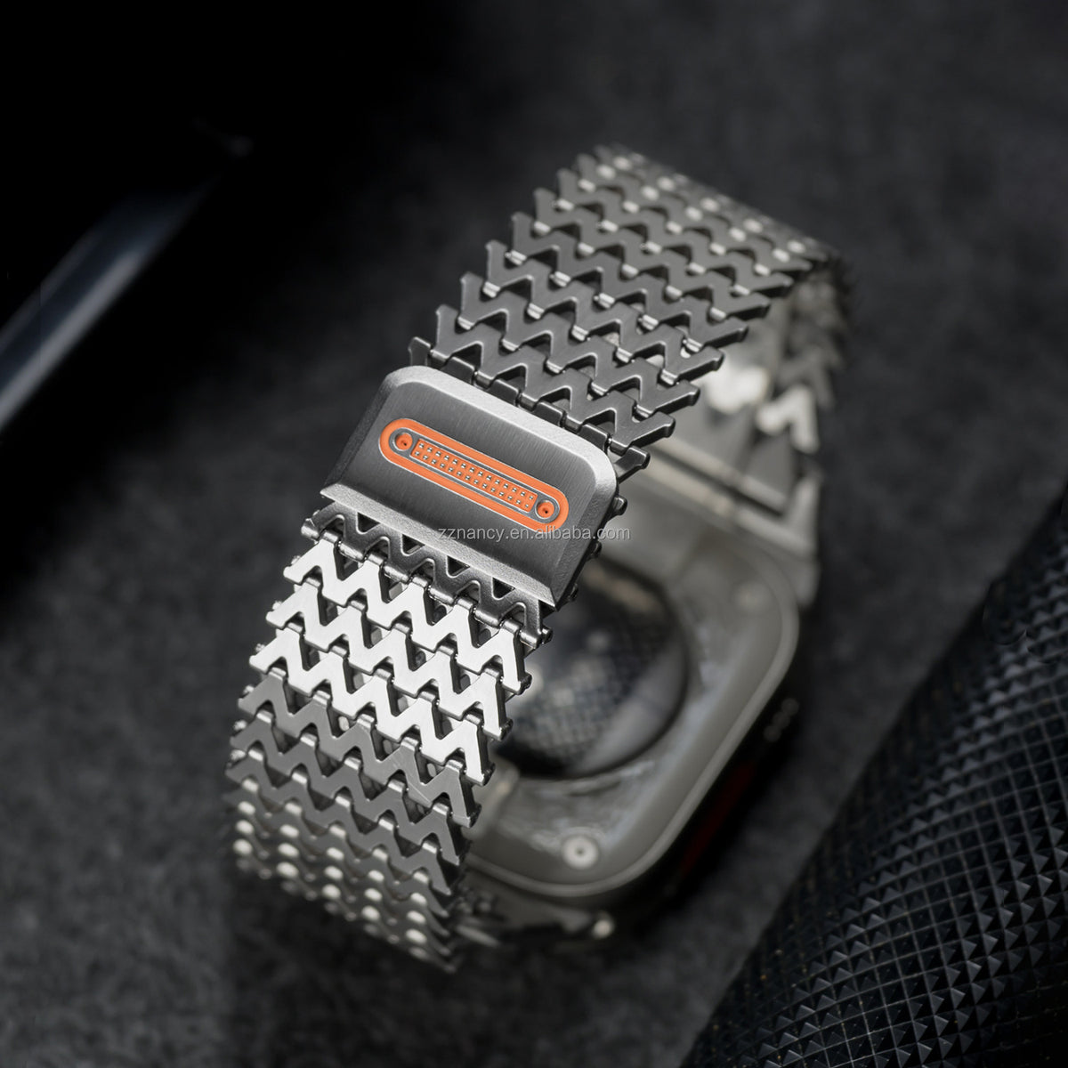 Tactical Wave Apple Watch Rugged Stainless Steel Magnetic Milanese Mesh Loop Strap Mechanical Lugs (44/45/46/49 Mm)